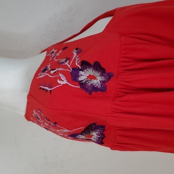 NWT Free People Lita Red Embroidered Top Size Small - Picture 8 of 12